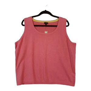 New Talbots Top Women's Size 3X Pink Pima Cotton Scoop Neck Sleeveless Stretchy